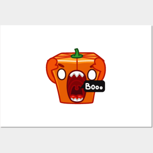 Square Pumpkin goes Booo... Posters and Art